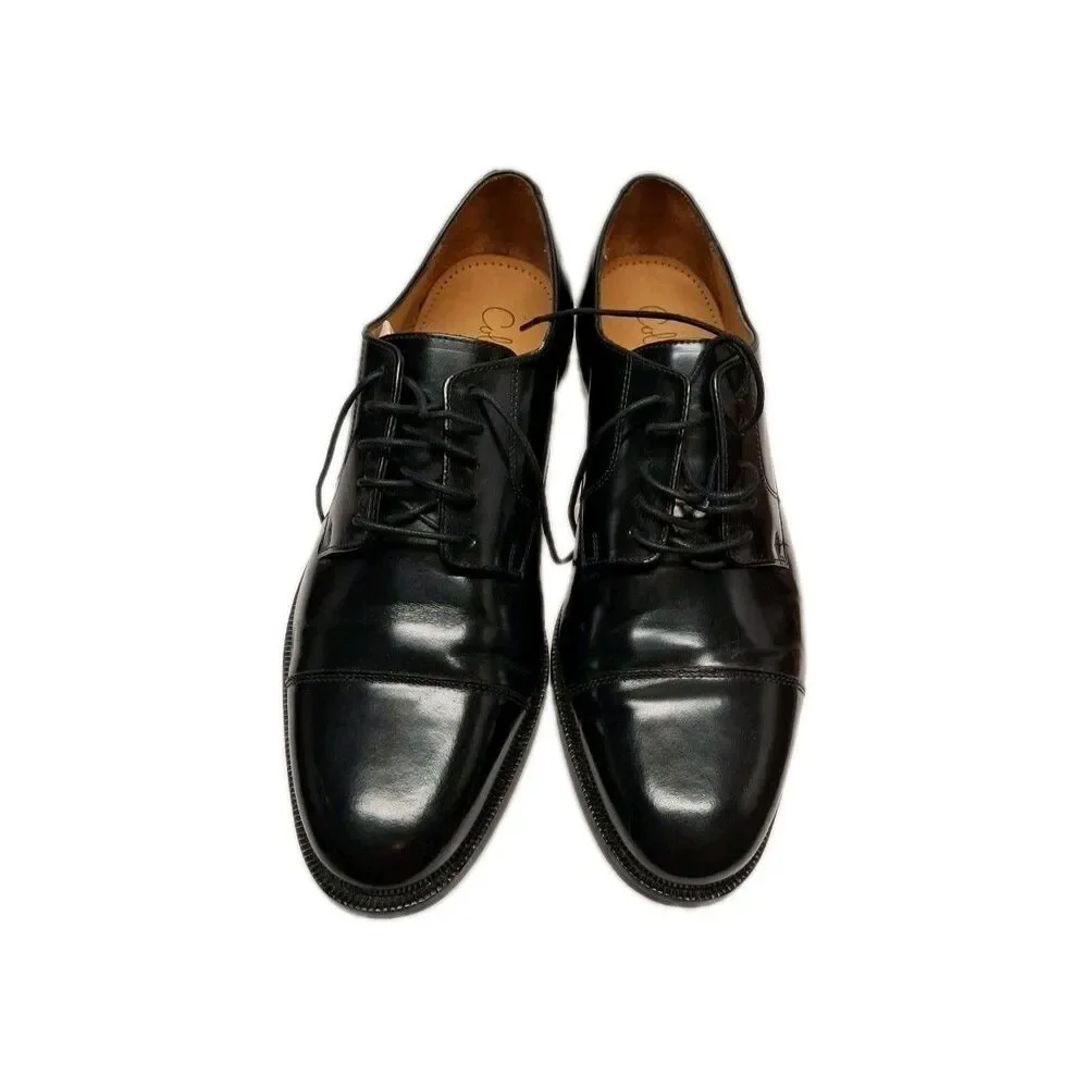 Cole Haan Men 11.5D Black Leather Oxford Cap Toe Lace Up Dress Formal Shoes 42